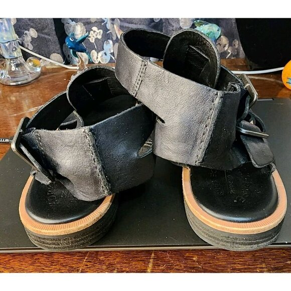 Kork-Ease Baltea Black Leather Sandals Sz 10M Comfortable Gladiator - Picture 4 of 8